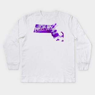 Tie Dye Emerson College Kids Long Sleeve T-Shirt